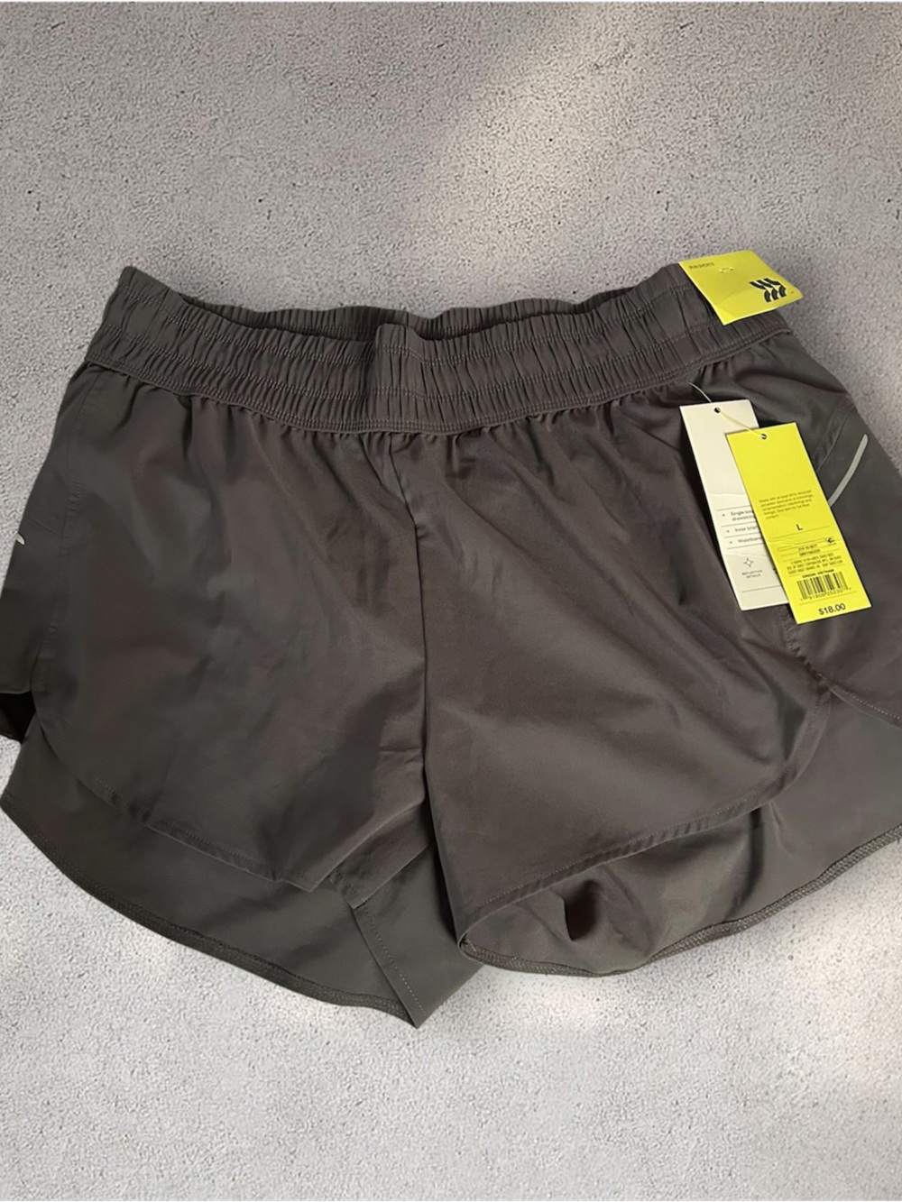 Target Men's Athletic Shorts in Dark Gray with Reflective Detail